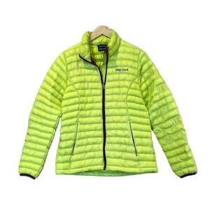 Marmot Ski Jacket, women's medium, bright yellow with purple trim